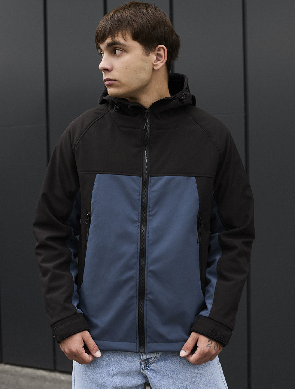 Geacă Staff soft shell pu black & blue