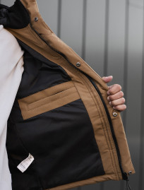 Geacă de iarnă Staff no beige & black