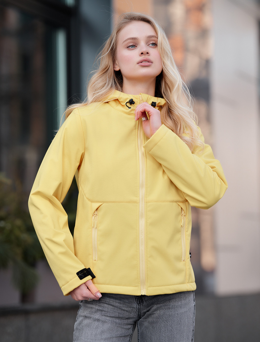 Geacă de damă Staff soft shell yellow