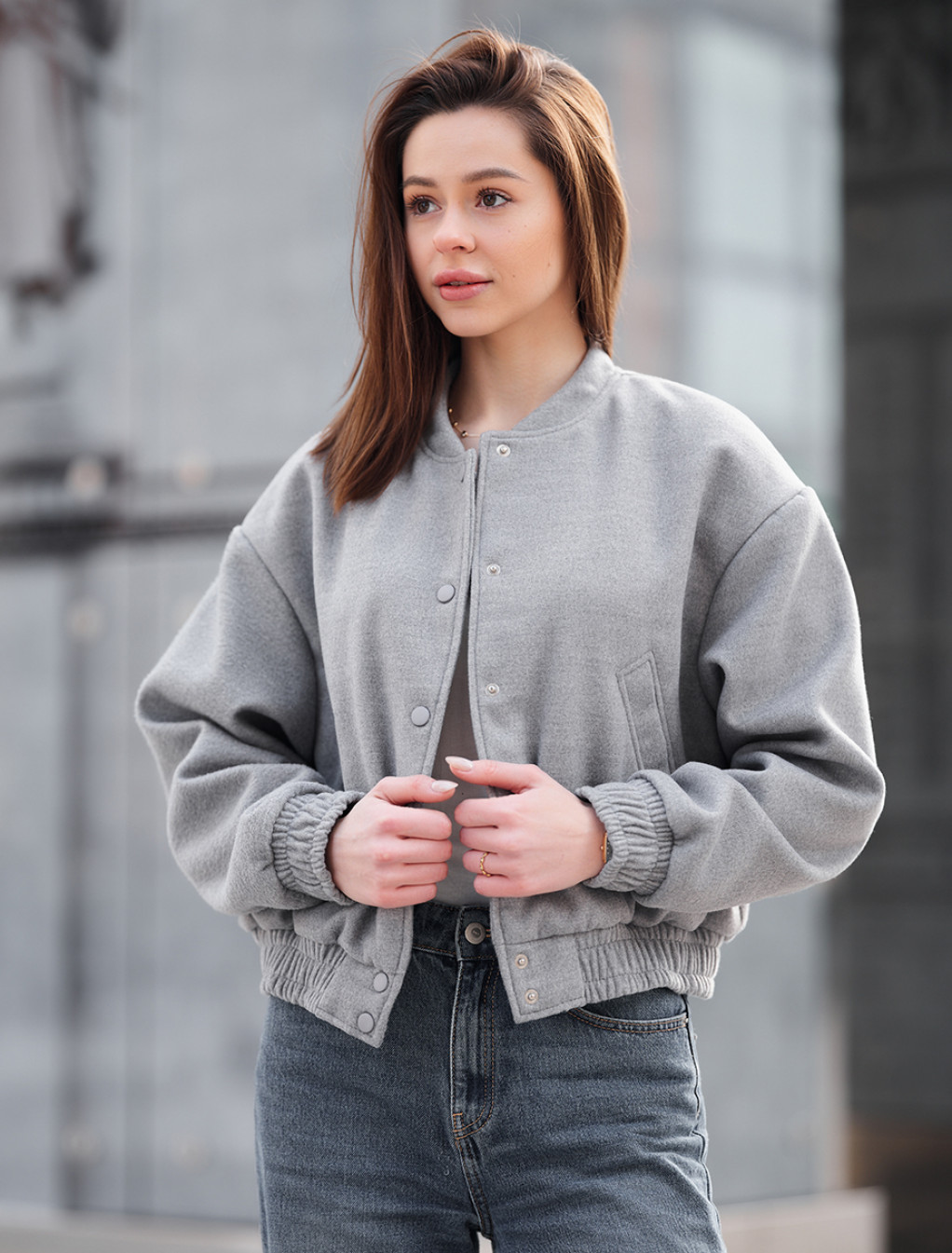 Jachetă bomber de damă Staff bla light gray