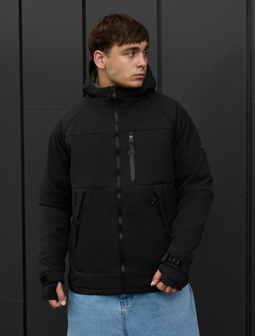 Geacă Staff soft shell lokk black2