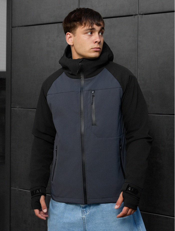 Geacă Staff mei soft shell dark gray & black
