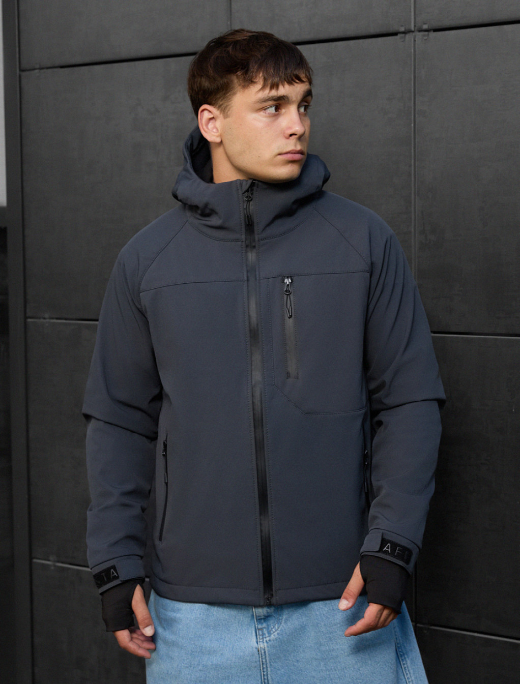 Geacă Staff mei soft shell dark gray