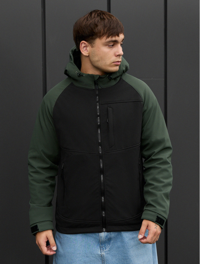 Geacă Staff soft shell cu black & khaki