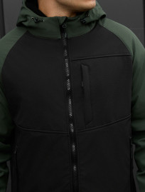 Geacă Staff soft shell cu black & khaki