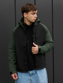Geacă Staff soft shell cu black & khaki