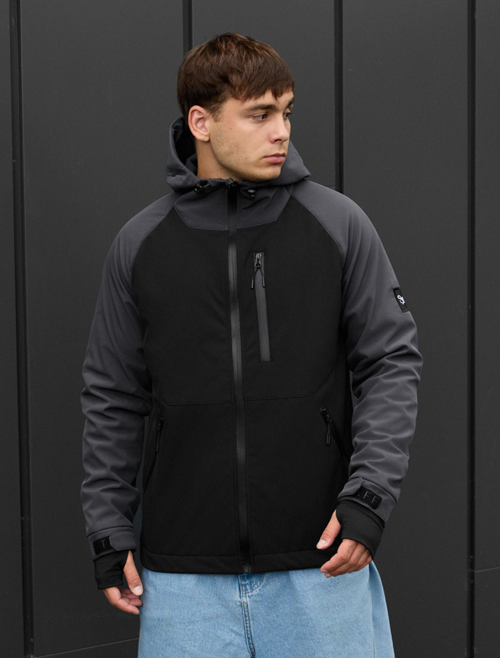 Geacă Staff bu soft shell dark gray & black