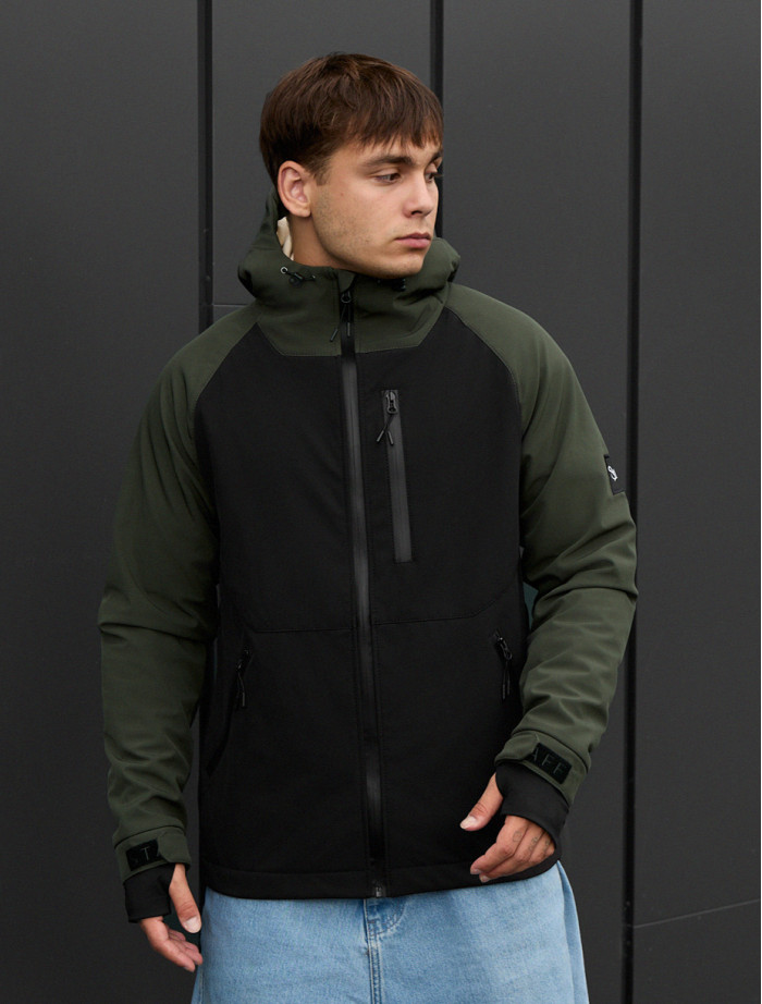 Geacă Staff bu soft shell khaki & black