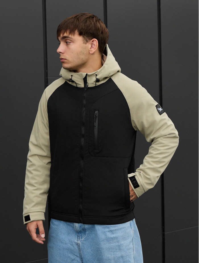 Geacă soft shell Staff re black & light olive