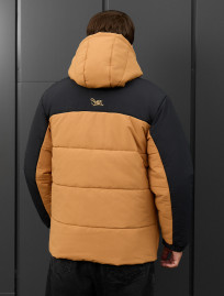 Geacă de iarnă Staff tund light brown & black