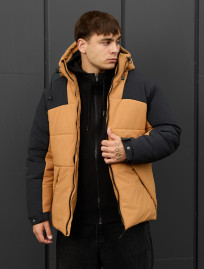 Geacă de iarnă Staff tund light brown & black