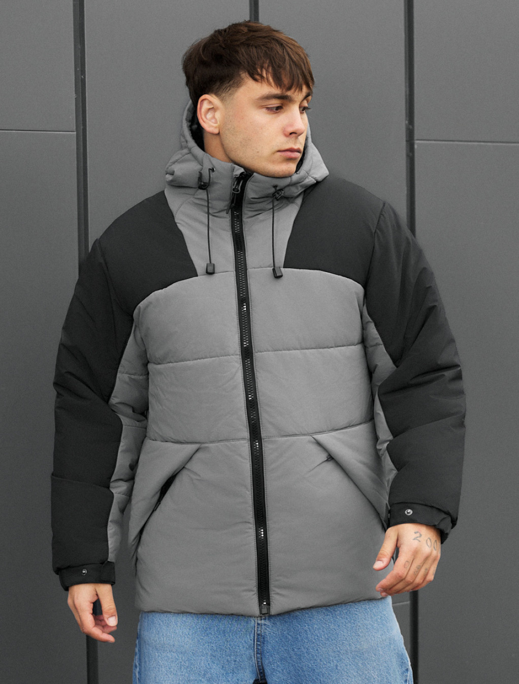 Geacă de iarnă Staff tund gray & black