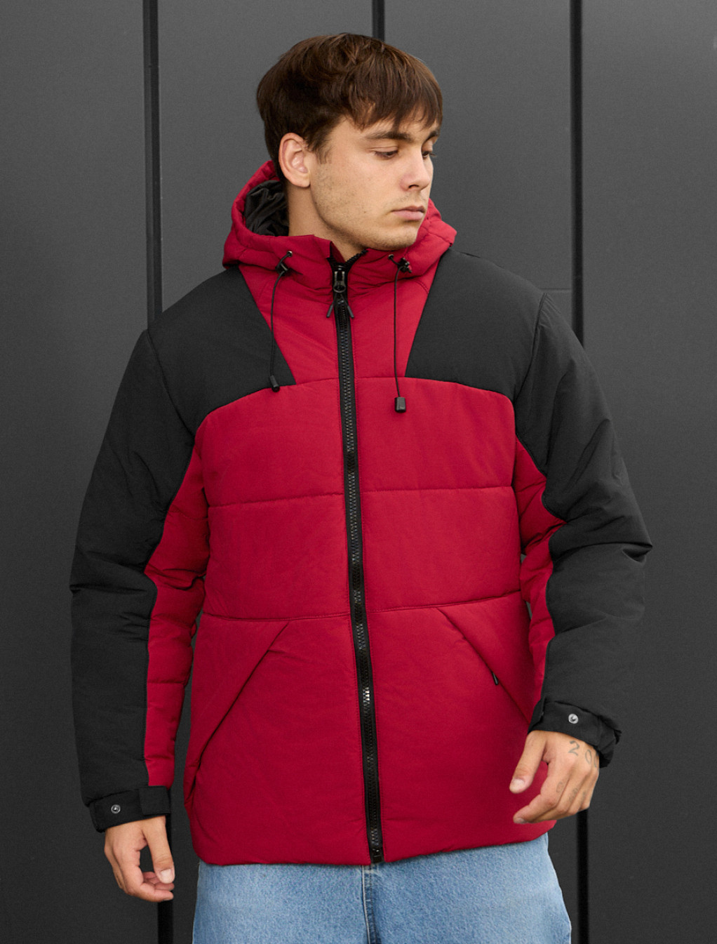 Geacă de iarnă Staff tund red & black