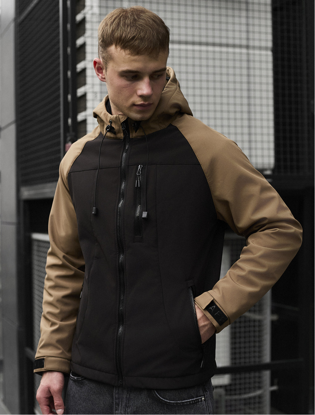 Geacă Staff di light brown & black
