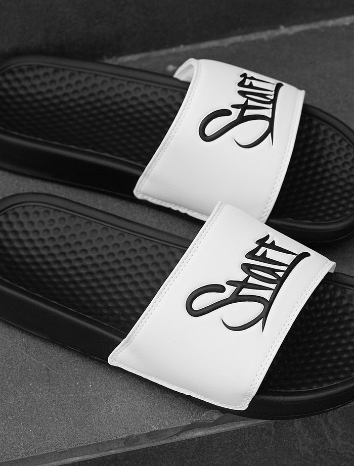 Papuci Staff white & black logo