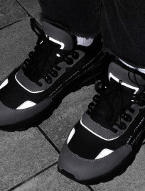 Adidași de iarnă Staff black & gray reflective (blană)