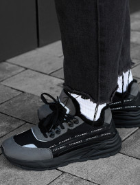 Adidași de iarnă Staff black & gray reflective (blană)