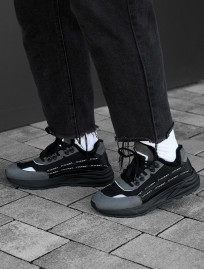Adidași de iarnă Staff black & gray reflective (blană)