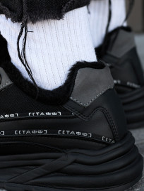 Adidași de iarnă Staff black & gray reflective (blană)