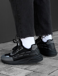 Adidași de iarnă Staff black & gray reflective (blană)