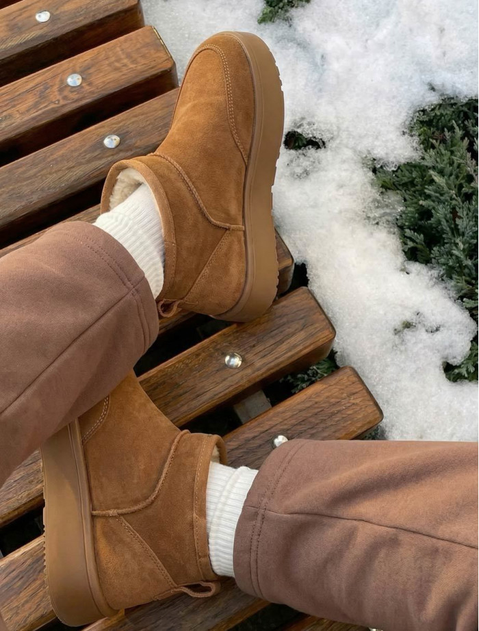 Cizme de damă Staff light brown (хутро)