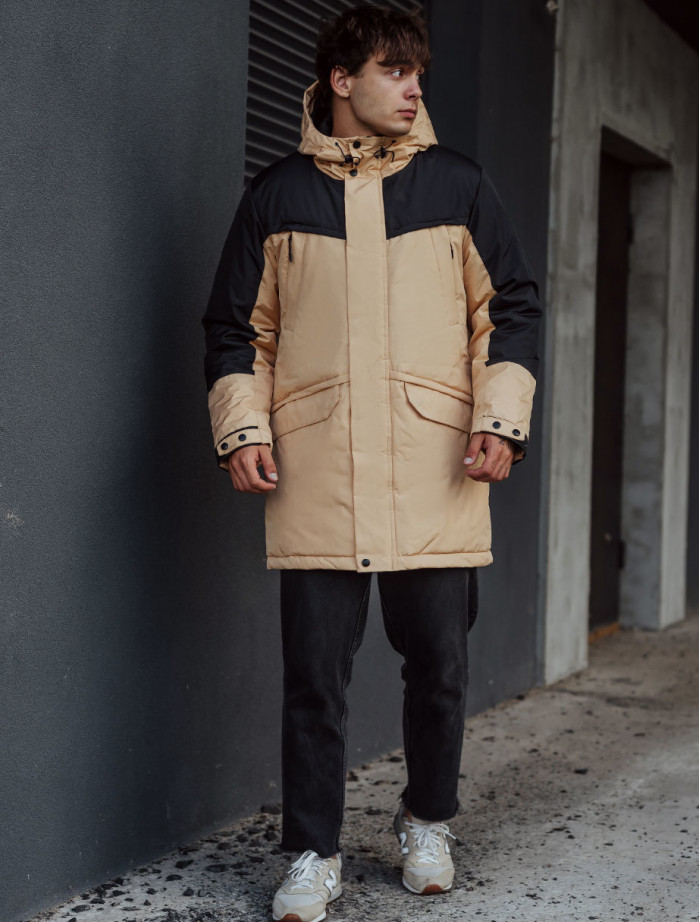 Parka de iarnă Staff sta beige & black