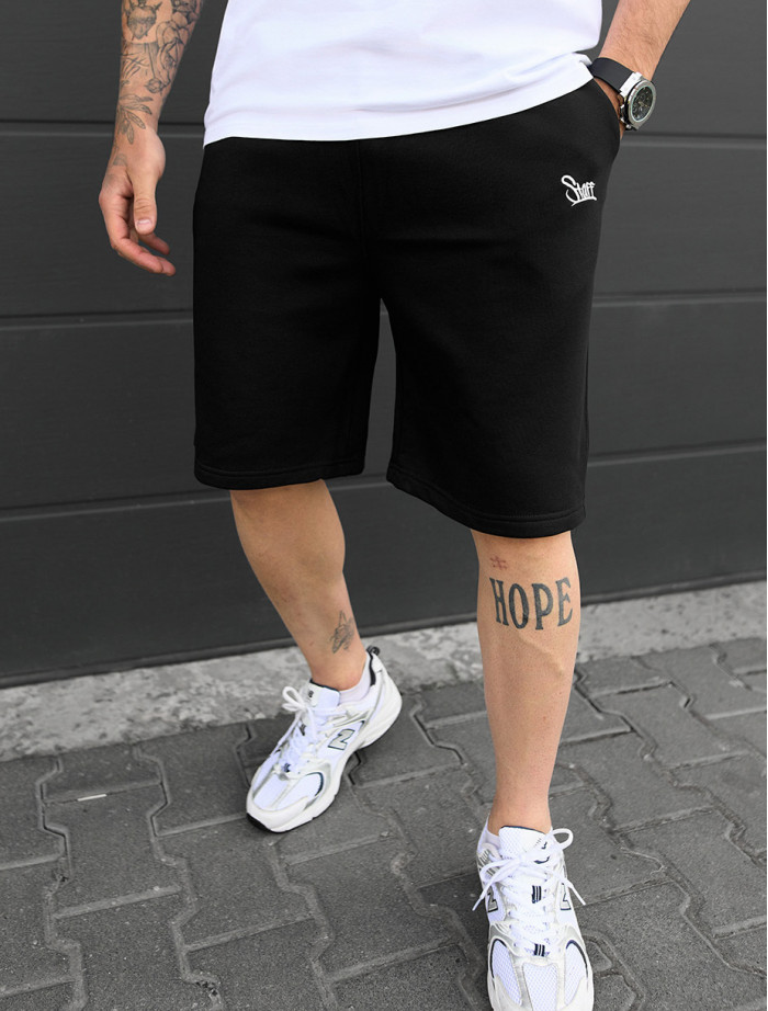 Pantaloni scurți tricotați Staff nes black logo