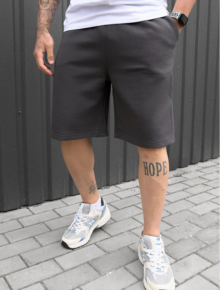 Pantaloni scurți tricotați Staff nes dark gray