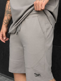 Set de vară tricou + pantaloni scurți Staff ko black & gray oversize