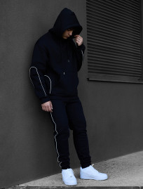 Costum de trening Staff kant black logo oversize fleece