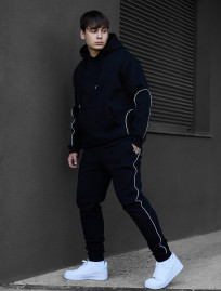 Costum de trening Staff kant black logo oversize fleece