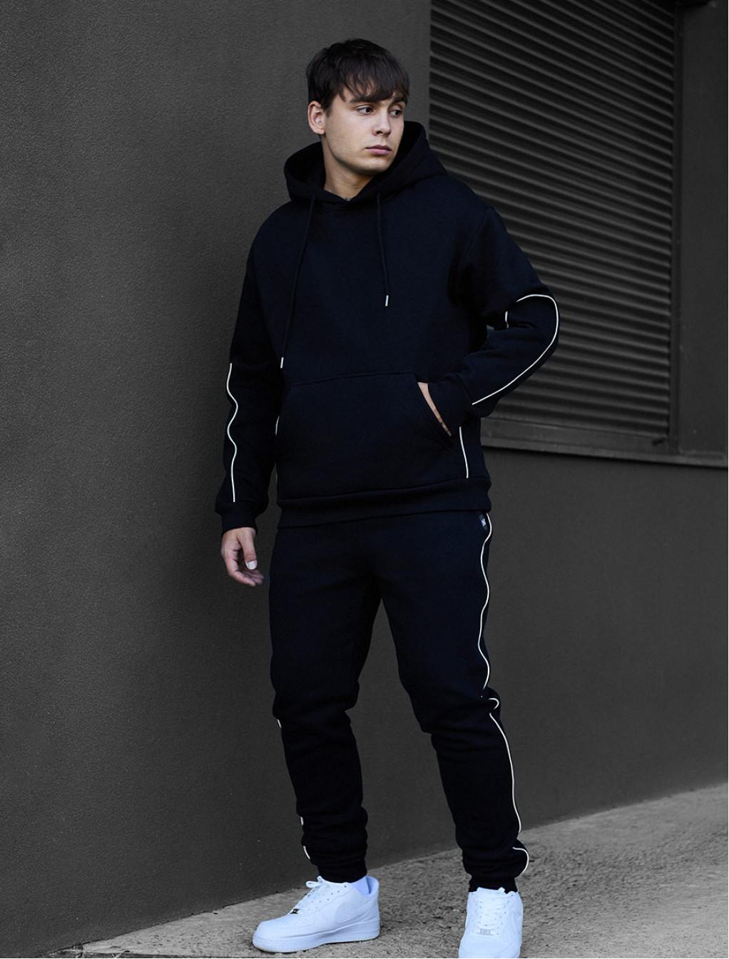 Costum de trening Staff kant black logo oversize fleece