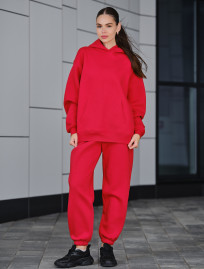 Costum de trening de damă Staff dix red fleece oversize