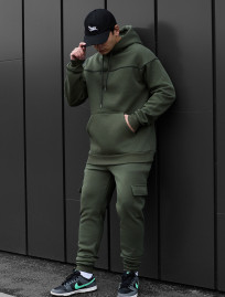 Costum de trening Staff col khaki cargo cant fleece
