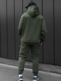 Costum de trening Staff col khaki cargo cant fleece