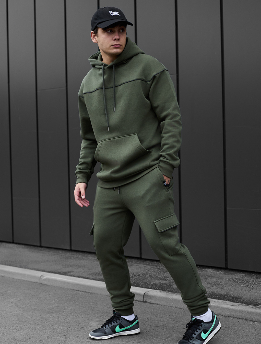 Costum de trening Staff col khaki cargo cant fleece