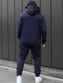 Costum de trening Staff col navy cargo cant fleece