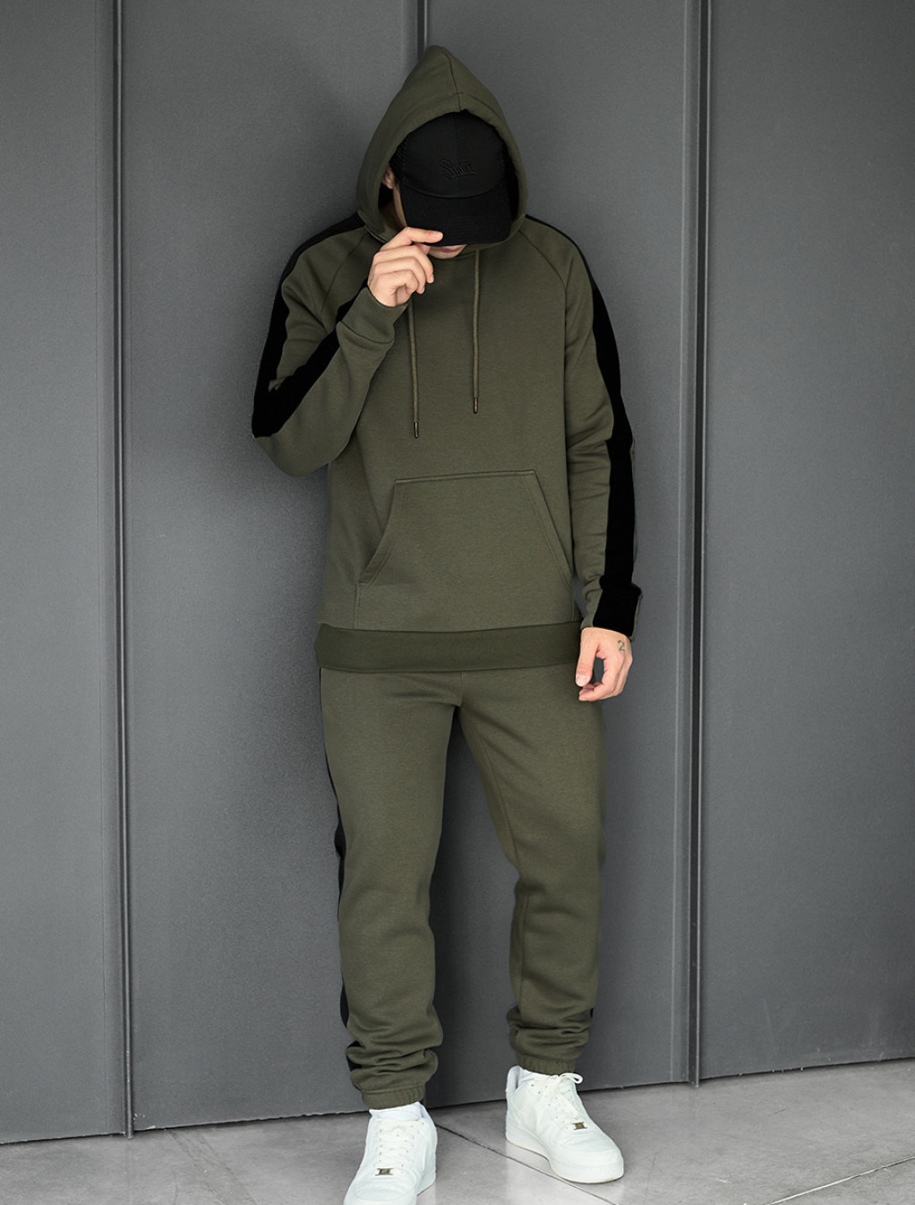 Costum de trening Staff lo khaki & black fleece