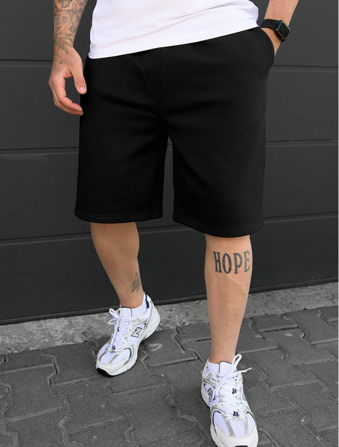 Pantaloni scurți tricotați Staff nes black