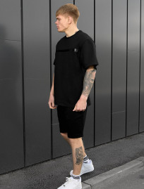 Set de vară tricou + pantaloni scurți Staff ra black oversize