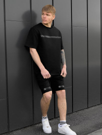 Set de vară tricou + pantaloni scurți Staff ra black oversize