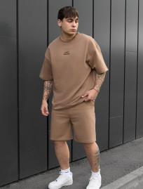 Set de vară tricou + pantaloni scurți Staff no brown oversize