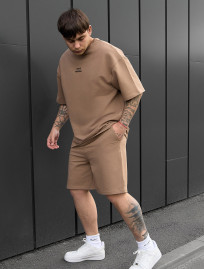 Set de vară tricou + pantaloni scurți Staff no brown oversize