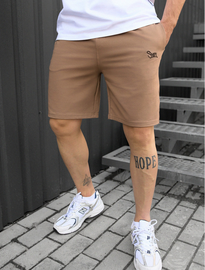 Pantaloni scurți tricotați Staff brown logo