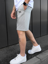 Pantaloni scurți tricotați Staff light gray logo