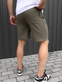 Pantaloni scurți tricotați Staff dark olive logo