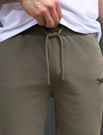 Pantaloni scurți tricotați Staff dark olive logo