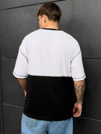 Tricou Staff bli black & white oversize