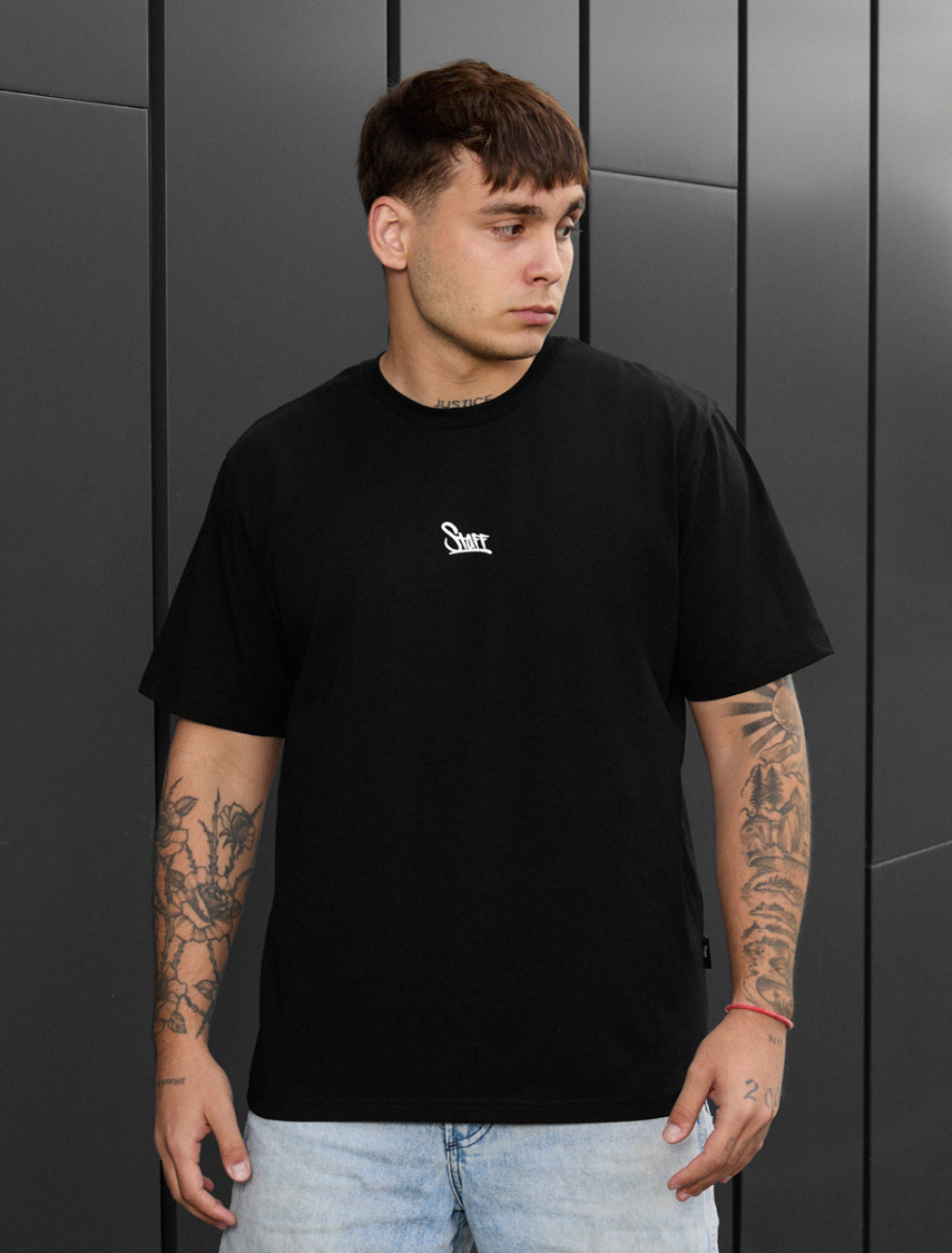 Tricou Staff black logo reflective