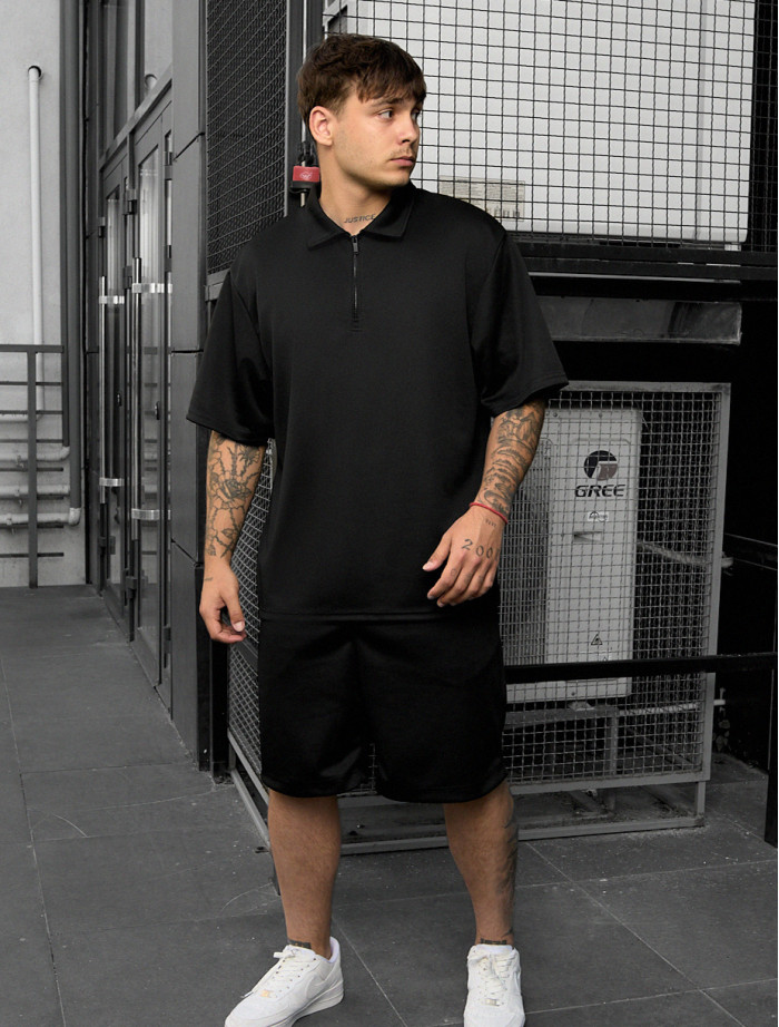 Set de vară tricou + pantaloni scurți Staff spo black oversize